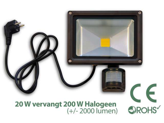 Led Bouwlamp met bewegingssensor 20 watt Light by leds